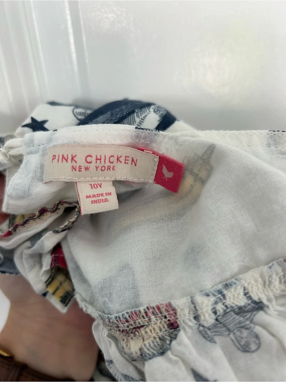 Pink Chicken Elsie Dress Grilling Out print backyard barbecue bbq girls size 10